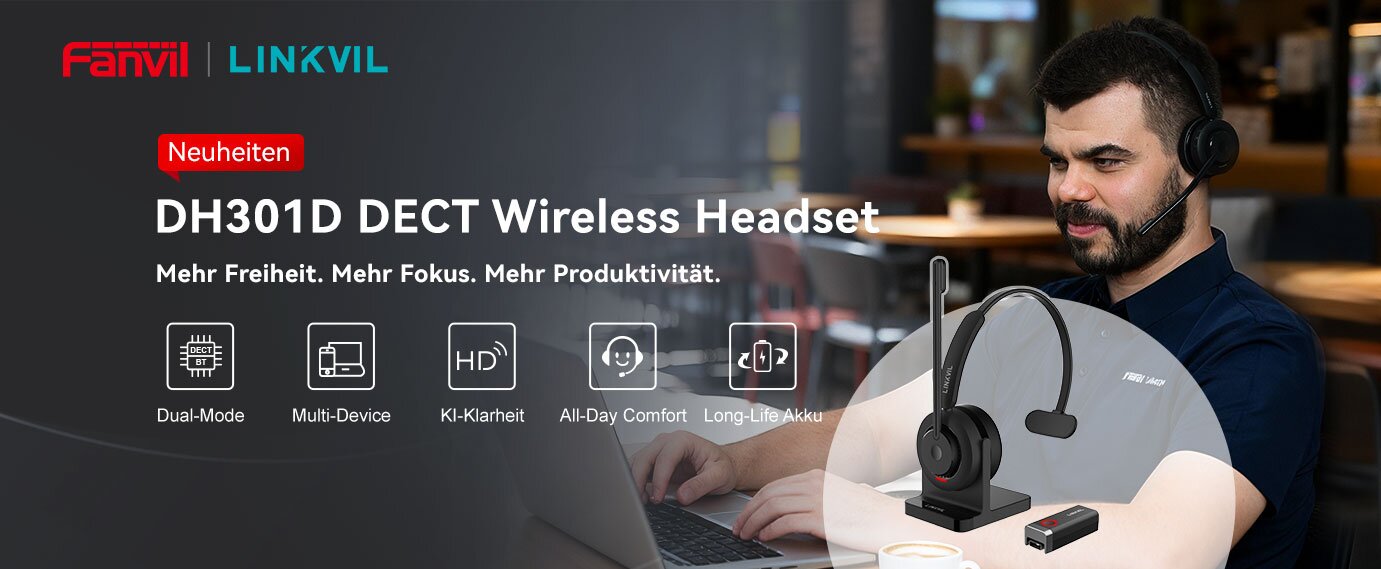 Link zum Produkt Fanvil DH301D Hybrid Mono Headset Bluetooth and DECT